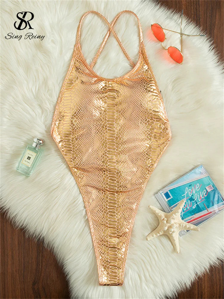 SINGREINY Female Holiday Backless Bikini Playsuits Sleevless Corss Camis Sensual Rompers 2024 Fashion Short Beach Sexy Swimsuits 241205