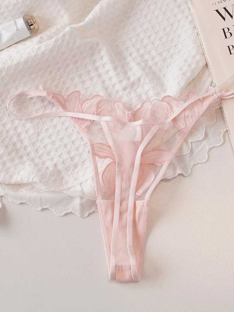 Stylish Pink Underwear Embroidered Floral Lingerie Set Two Piece Bra Sets Women Lagre Size Bodysuit with Briefs SuitXJ241205