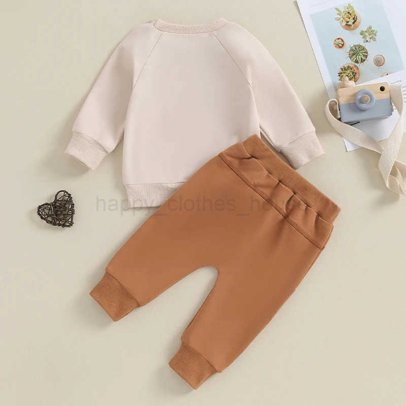 Spring Autumn 0-3Years Newborn Baby Boy 2PCS Clothes Set Solid Color Sweatshirt Pants Toddler Clothes Outfit Baby CostumeXJ241205