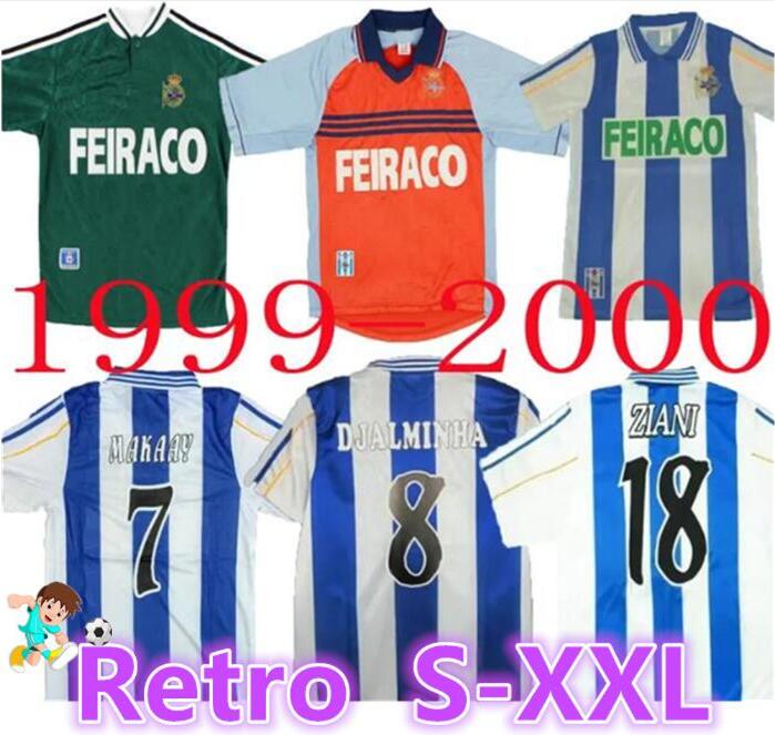 99/00 Deportivo de La CoruNa retro soccer jersey 1999 2000 Deportivo La Coruna VALERON MAKAAY bebeto BITINHO classic vintage football shirt Home away green