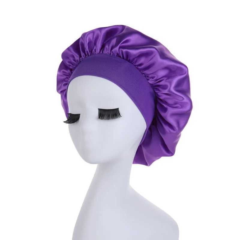 1pcNewly Satin Night Hair C Womens Solid Sleeping Hat Sleep Care Bonnet Nightc For Women Unisex CXJ241205