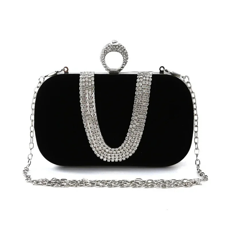 y Women Evening Bags Diamond Clutch Bag Party Diamonds Lady Black Red Chain Shoulder Handbags for Purse 241204