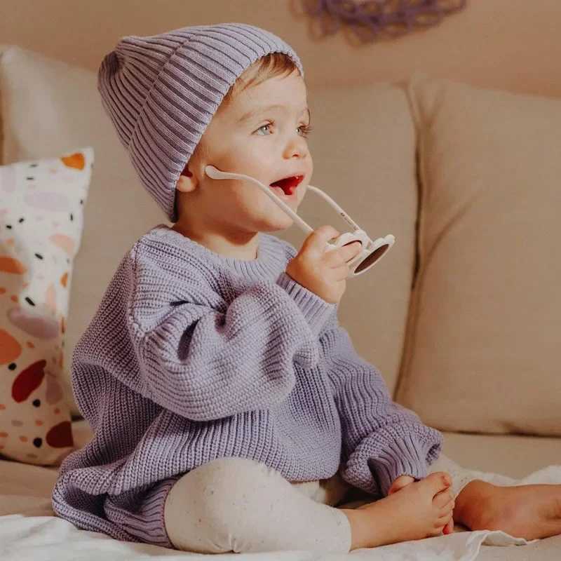 0-7T Preschool Newborn Baby Sweater Childrens Boys and Girls Winter Clothing Warm Thick Knitted Pullover Top Basic Knitted Dress W241205