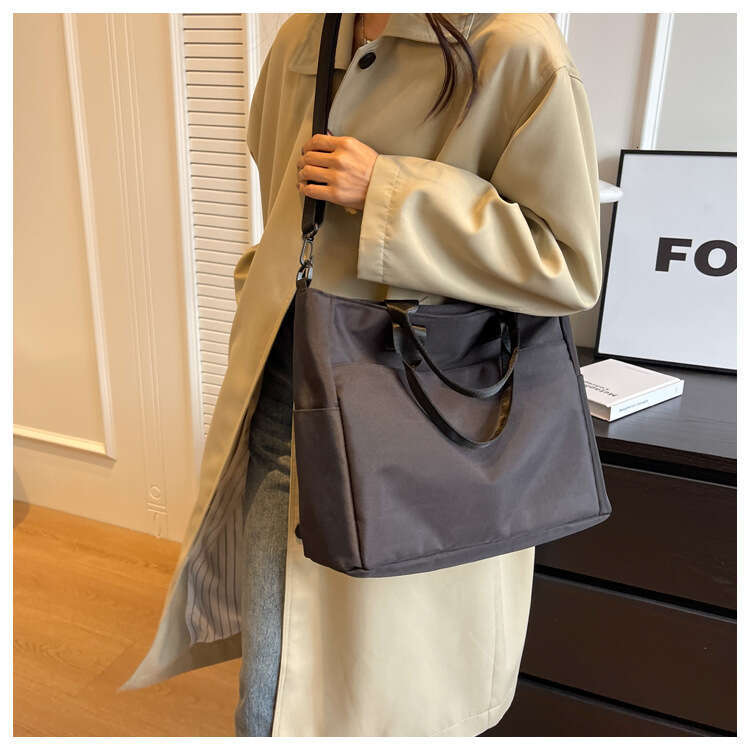 Oxford Cloth Cotton Material Large Capacity Tote Shoulder College Students Handheld Simple Crossbody Bag