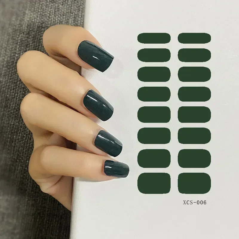 Healler 53 Color nail polish Sticker Solid Color Bar Waterproof Glued Nail Sticker Environmental Protection DIY Nai 241205