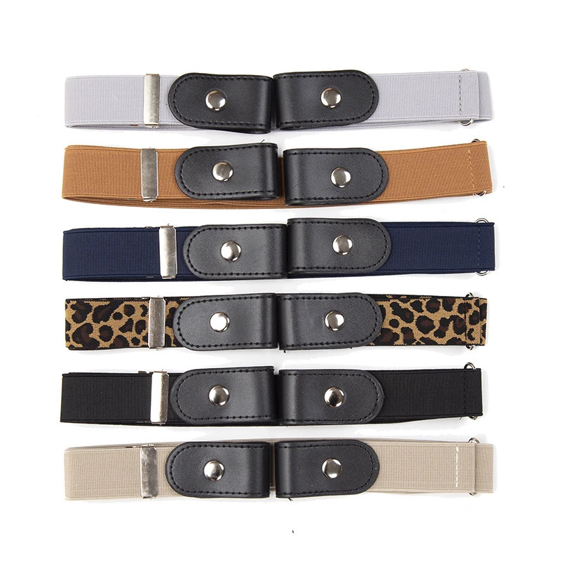 Women Adjustable Stretch Elastic Waist Band Invisible Belt BuckleFree Belts for Men Jean Pants No Buckle Easy To Wear Suspender 241122