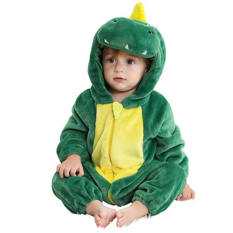 Pajamas Dinosaur Romper Baby Boy Girls Pajama Toddlers Winter Outfit Halloween Animal Suit Onesie Festival Party Bebe Clothes Kigurumis H241205