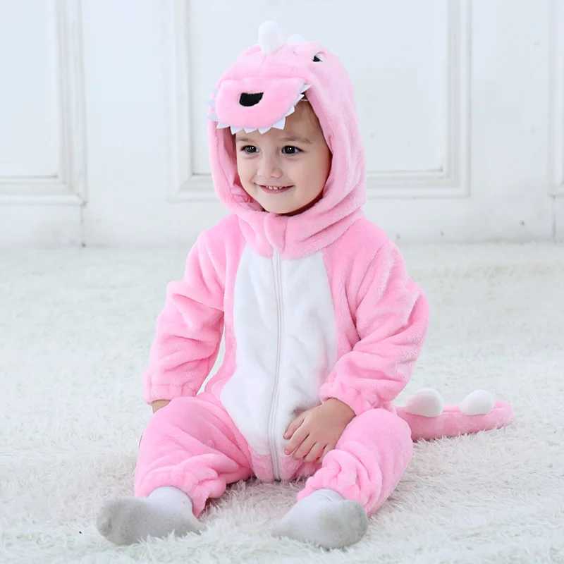 Pajamas Baby Kigurumi Dinosaur Cartoon Romper Infant Kids Animal Jumpsuit Toddler Clothes Bodysuits Girls Boys Cosplay Pyjamas Costumes H241205