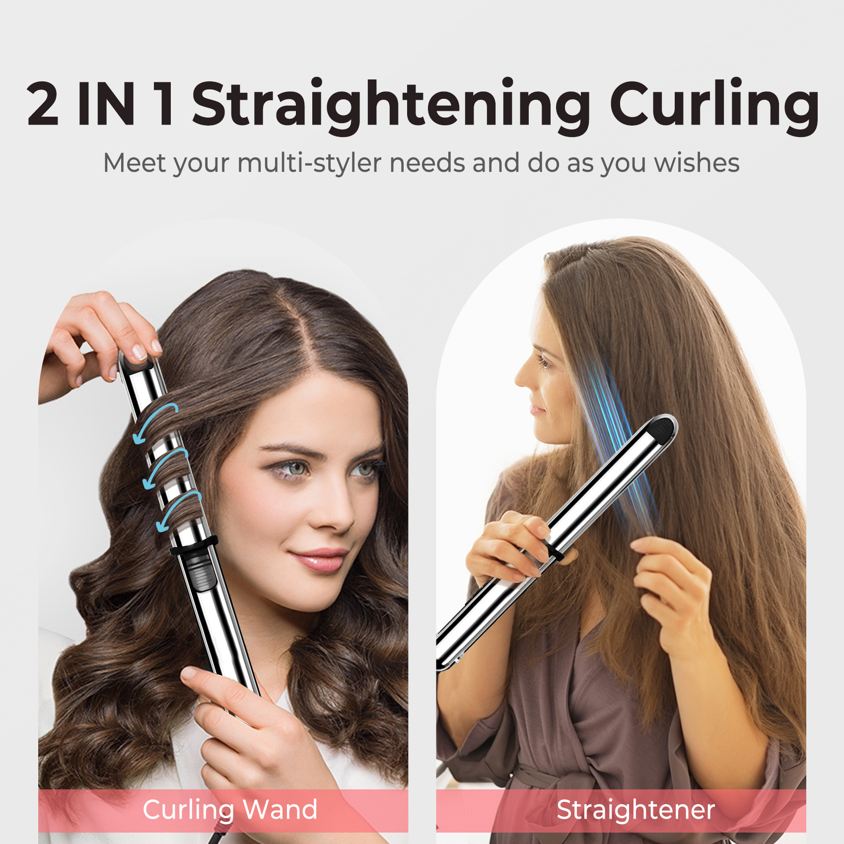 Professional Flat Iron Titanium Ionic Straightening Fast Heating Tools Hair Straightener Curler