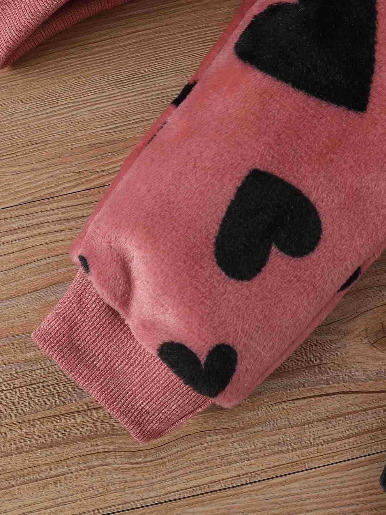 Baby sets Toddler lively girl baby furry hooded trousers baby girl clothing Autumn and winter 2 sets of clothingXJ241205