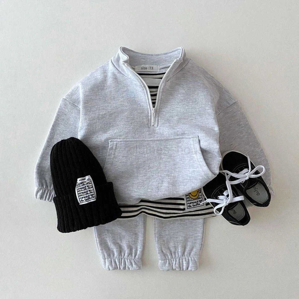 Baby Boy Girl Clothes Set Infant Kids Cotton Tops Jacket Pants Suit Toddler Boys Sweatshirt Trousers Clothing 2pcs/set TracksuitXJ241205