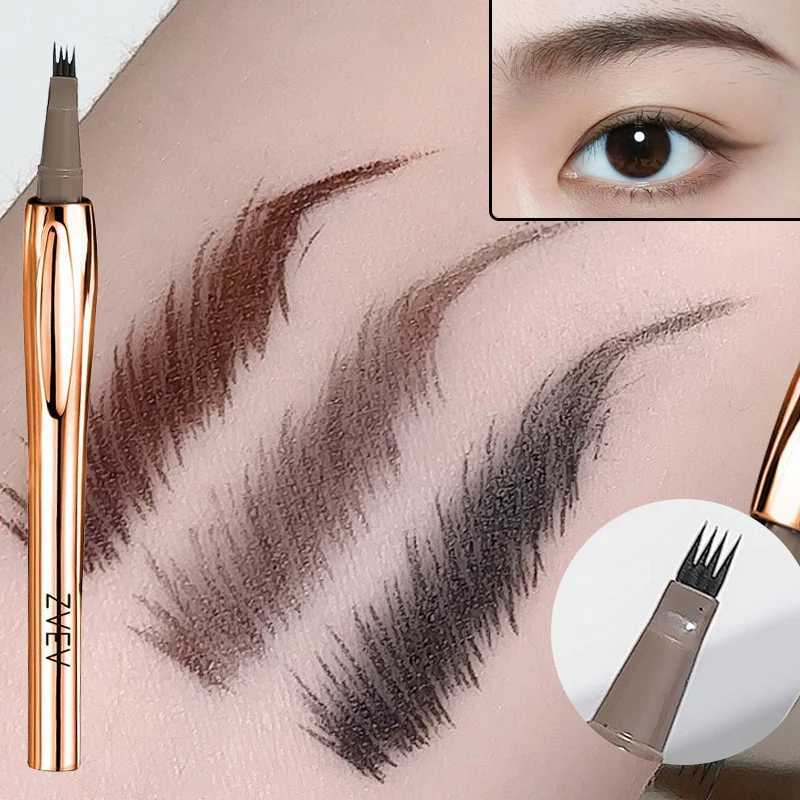 Eyebrow Pen 4-point pointed Eyebrow tattoo pencil waterproof professional cosmetics makeup long-lasting fine sketching liquid Eyebrow pencil W241205