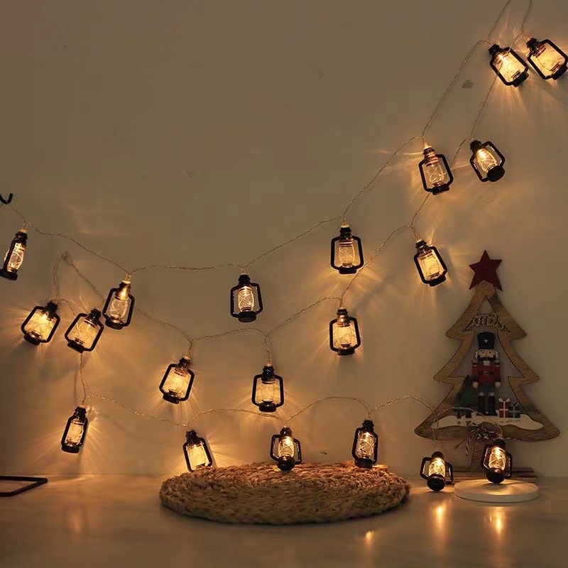 Outdoor Decoration Vintage Kerosene Bottle Lights Tent Canopy Decoration Camp Setup Colourful Light String