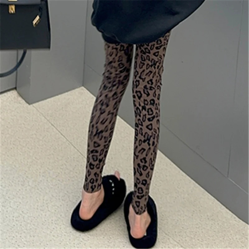 Pattern Slim Childrens Leopard Print Leggings for Girls Sexy Skinny Yoga Legings For Lady Kids Warm Fitness Leggins Pants 241204