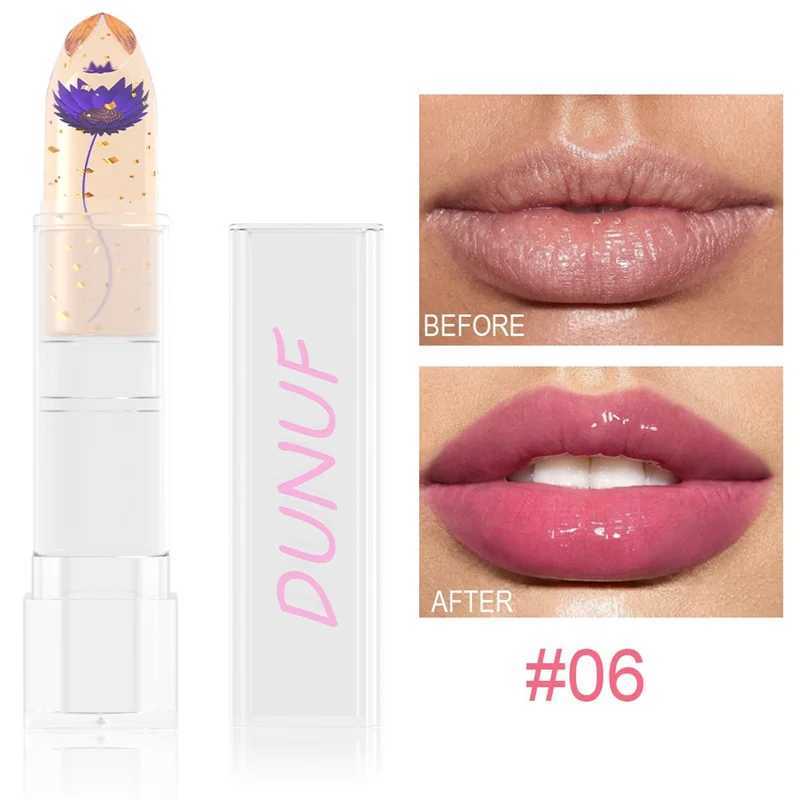 Transparent Jelly Flower Lipstick Temperature Color Changing Lip Balm Sexy Lip Gloss Moisturizing Color Change Magic LipstickXJ241205