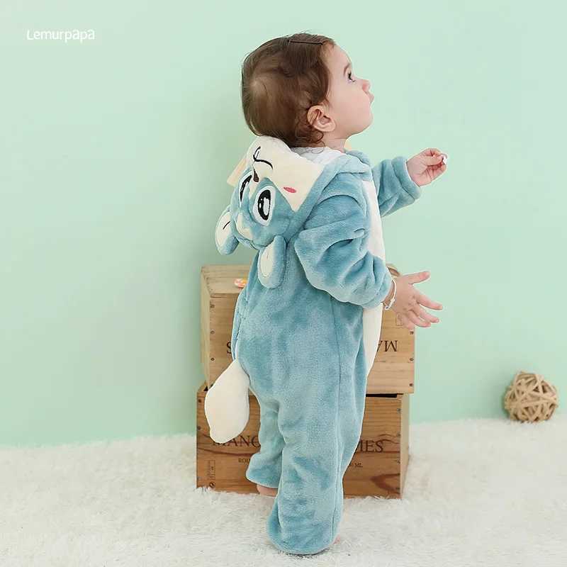 Pajamas Hamster Romper Baby Warm Jumpsuit Boy Girl Winter Outfit Halloween Animal Suit Funny Cute Onesie Festival Pajama Party Clothes H241205