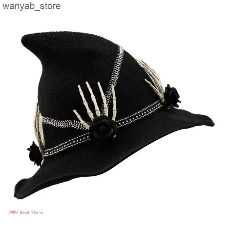 Cloches Halloween witch hat Cloche hat cosplay headwear holiday party wizard hat L240910