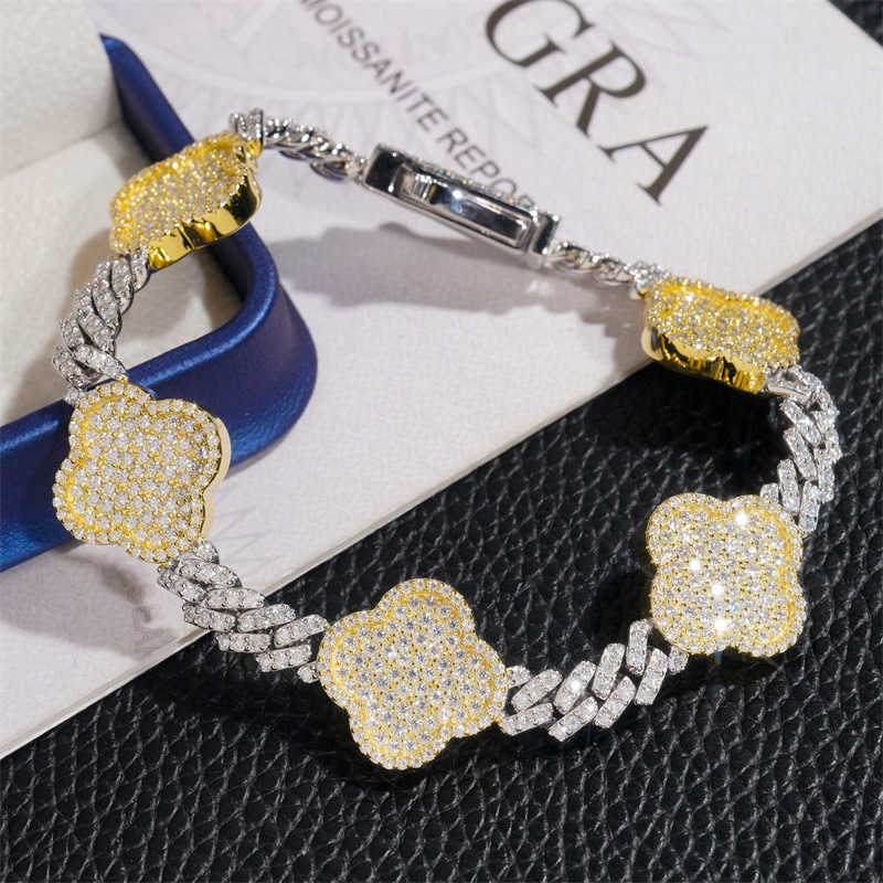 Cuban chain 6mm full set moissanite S925 silver diamond Cuban chain trendy brand necklace accessory