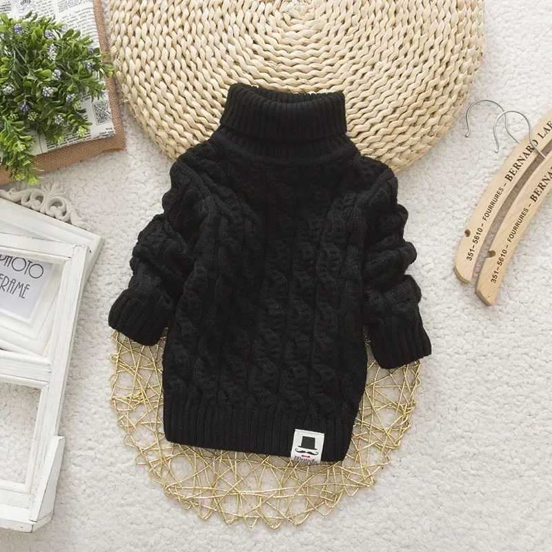 Baby Winter Top Solid Color Sweater Autumn Boys and Girls Warm Sweater W241205