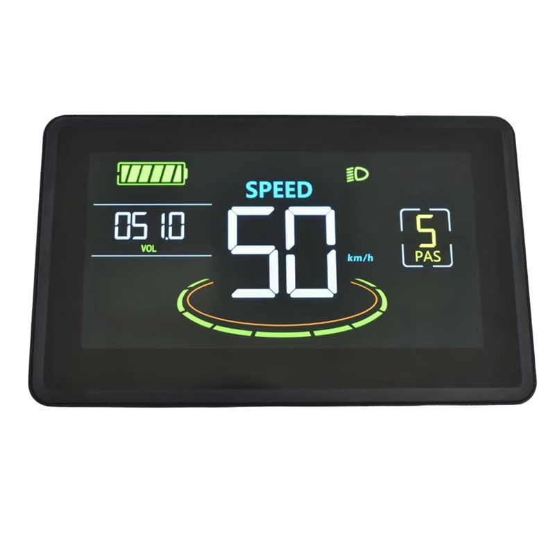 H6C Electric Bike LCD Display Meter 24V-60V E Scooter LCD Panel Color Screen with USB UART for Electric Bike(5pin)