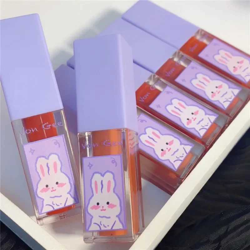 Velvet Lip Glaze Matte Lip Gloss 6 Colors Lip Mud Non-stick Cup Long Lasting Not Easy To Fade Cartoon Lipstick Makeup CosmeticsXJ241205