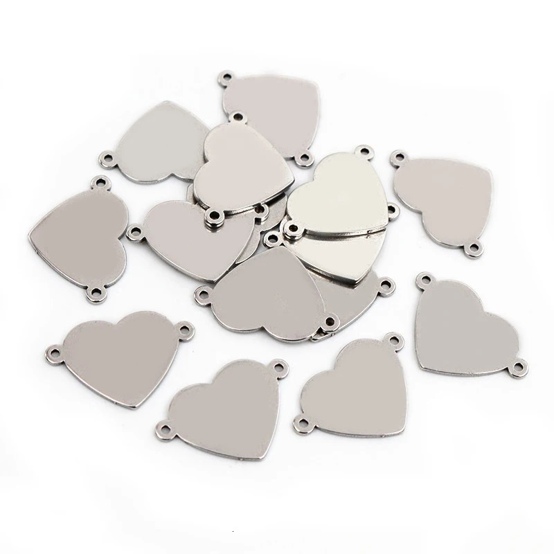 20pcs No Fade 316 Stainless Steel Double Loops Star Tree Heart Cute Charms Pendant DIY Jewelry Findings for Necklace Bracelet 241122