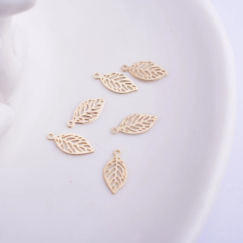 100pcs AC5121 511mm Small Leaves Jewelry Charms Earring Components 241122