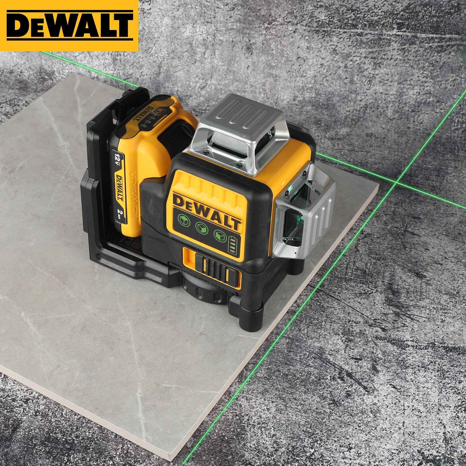 Dewalt DW089LG 3 Sides*360 Degree Vertical 12V Lithium Battery 12 Lines Laser Green Meter Outdoor