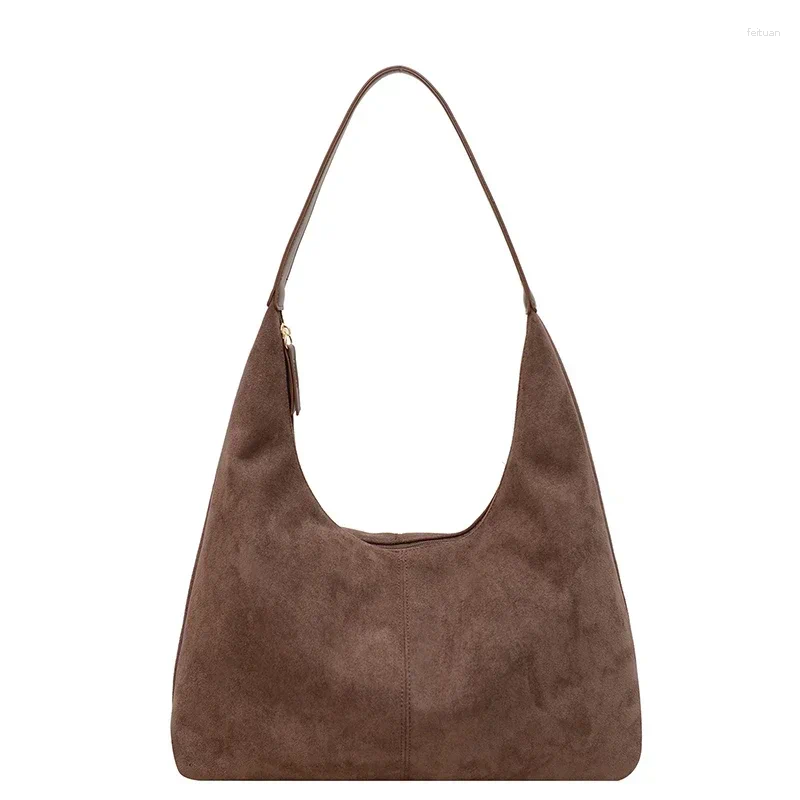Designer Handbag Largcapacity Zipper Casual Suede Women's Shoulder Bag 2025 Simple Free delivery And Fashionable Sewing Thread Multi-functional L