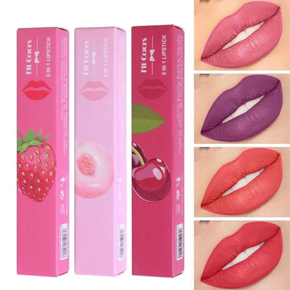 5-color frosted mirror lipstick set makeup non stick cup Velvet Nude liquid lipstick easy makeup lipstickXJ241205