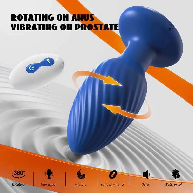 Anal Plug Vibrator for Women Bluetooth Remote Control 14 Mode 360 Rotation Peni Adult Toys for Men Butt Plug Prostate Massage 18 241205