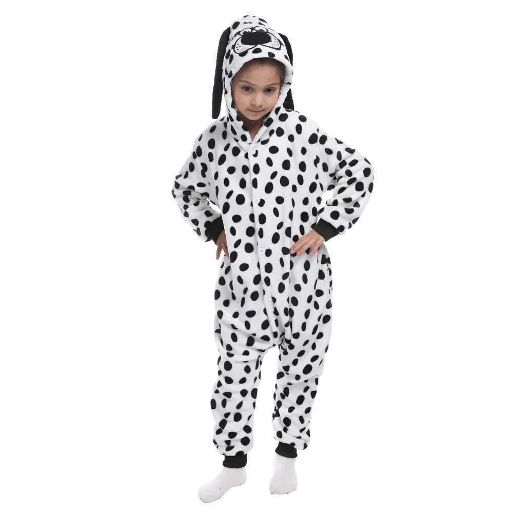 Pajamas 4 6 8 10 12 Years Children Kigurumi Pajamas Cartoon Flannel Panda Dog Jumpsuit Boy Girl Warm Clothes Baby Playsuit Kid Onesie H241205