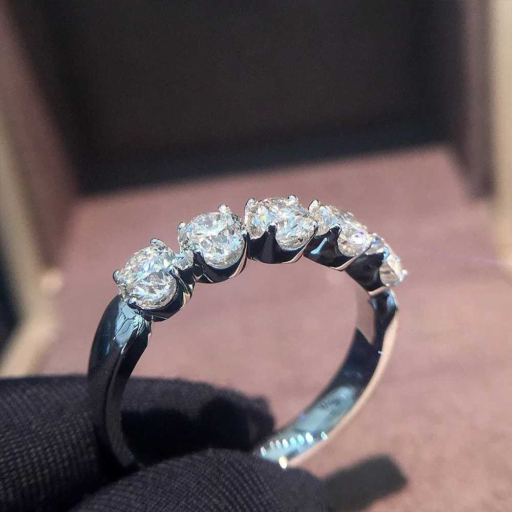 Hot selling single row laboratory moissanite ring elegant crystal for women 925 sterling silver ring wedding jewelry size 6-10 W241205