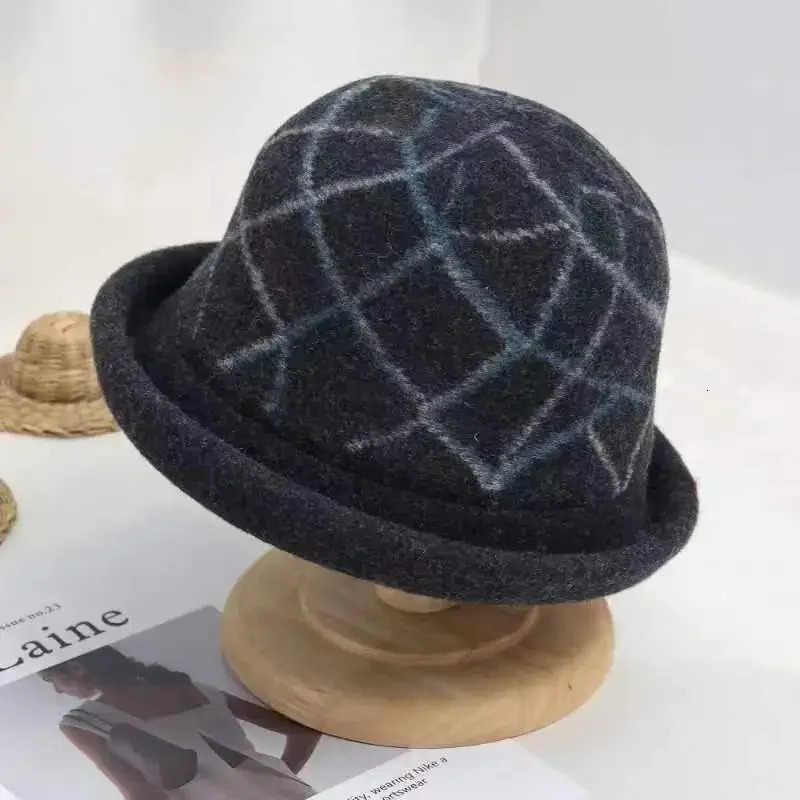 Retro style beige womens wool hat upturned ribbon closed Fedora hat womens winter hat blower church hat 241205