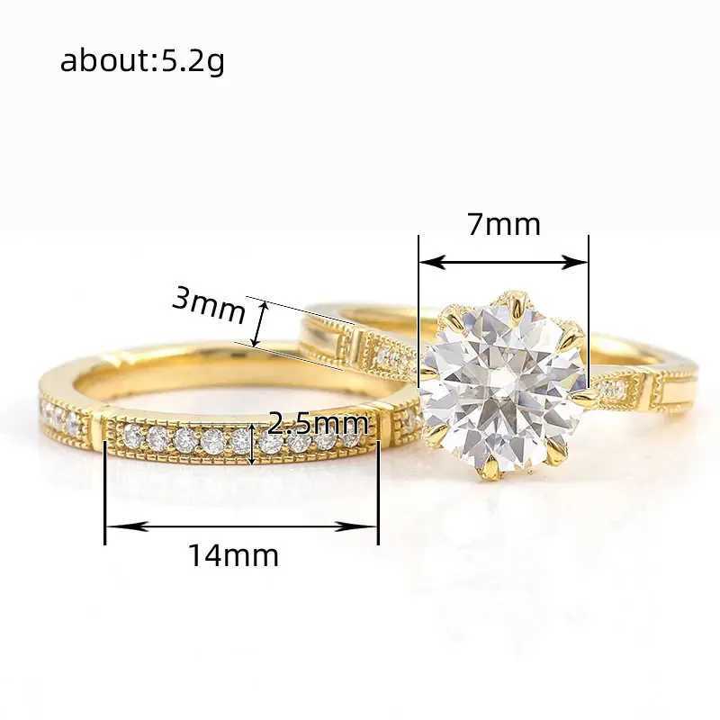 925 sterling silver cubic zirconia ring suitable for womens engagement and wedding luxurious gold bridal set new jewelry W241205