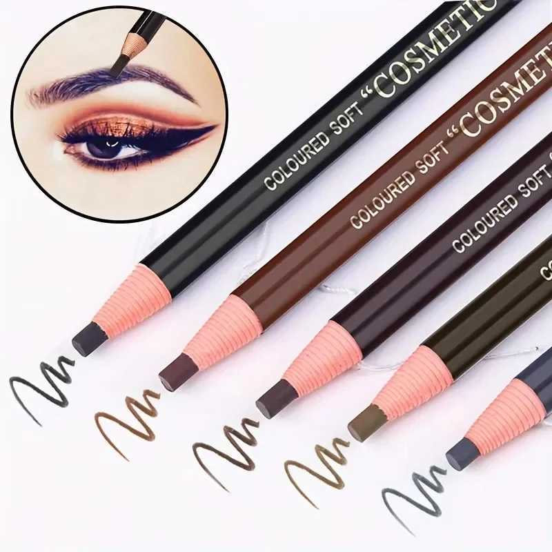 6 color options Waterproof and stain free natural wood hard core wholesale natural wood eyebrow brushW241205