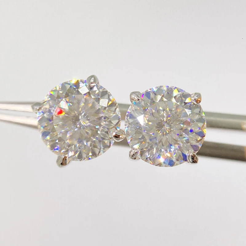 Hip Hop Real D Color Female Earrings BirdNest Cut 925 Solid Silver Sparkling Earrings Birthday Gift Jewelry 241205