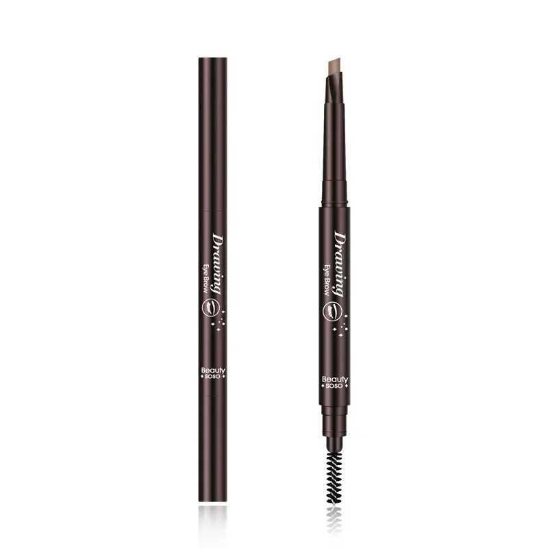 Double sided eyebrow pencil waterproof durable eyebrow enhancer makeup tool with brush and eyebrow extension pencil W241205