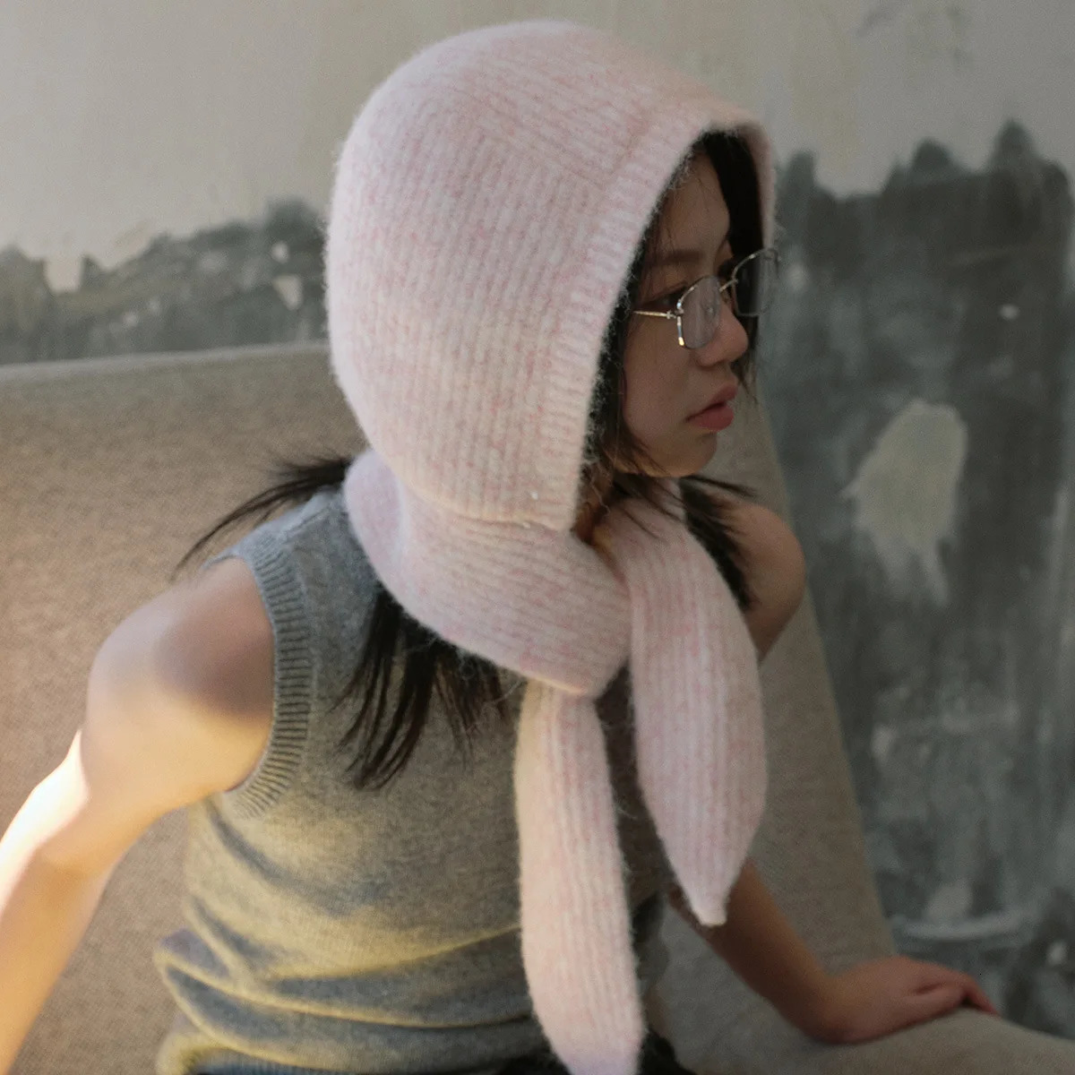 Winter wool soft knit bomber hat for women French dopamine colored Skulls Beanie hat 241205