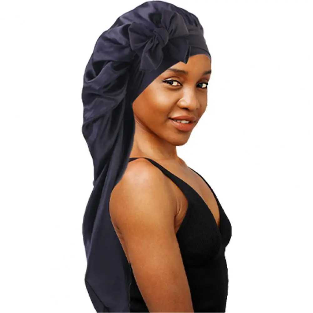 New Women Long Satin Bonnet Sleep C Silky Sleeping C with Wide Elastic Band Hair Care Tuan Braids Curly Hair Natural HairXJ241205