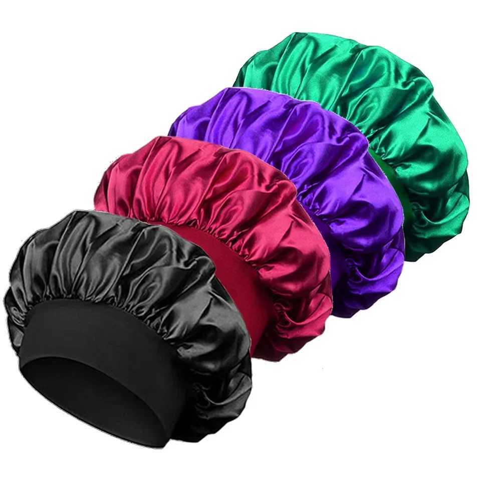 4-Piece Set Of Shower Cs-Satin Bonnet Silk Bonnet Bonne For Sleeping Hair Bonnet With Tie Band Bonnets For Women MenXJ241205