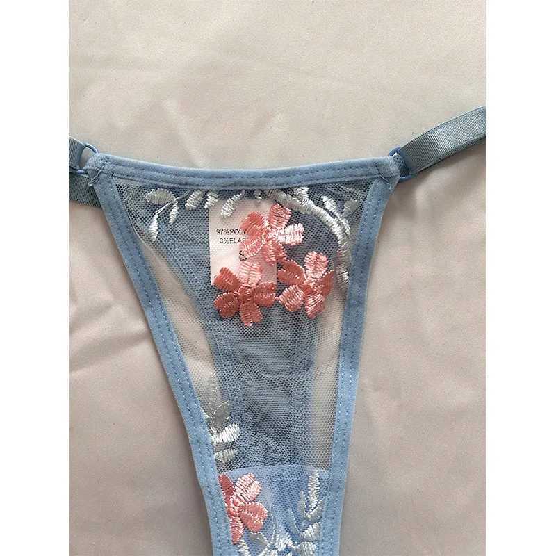 Sexy Underwear Women Set Push Up Bra Panty Sets Fancy Lingerie Ultra Thin Embroidery Sexy Lingerie Bh Mesh Three-Point UnderwearXJ241205