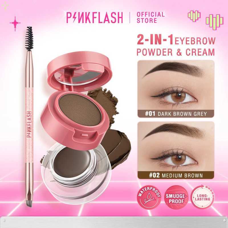 PINKFLASH 2-inch double effect eyelid powder gel waterproof fast drying 3D eyelid modeling cream enhancement cosmetics W241205