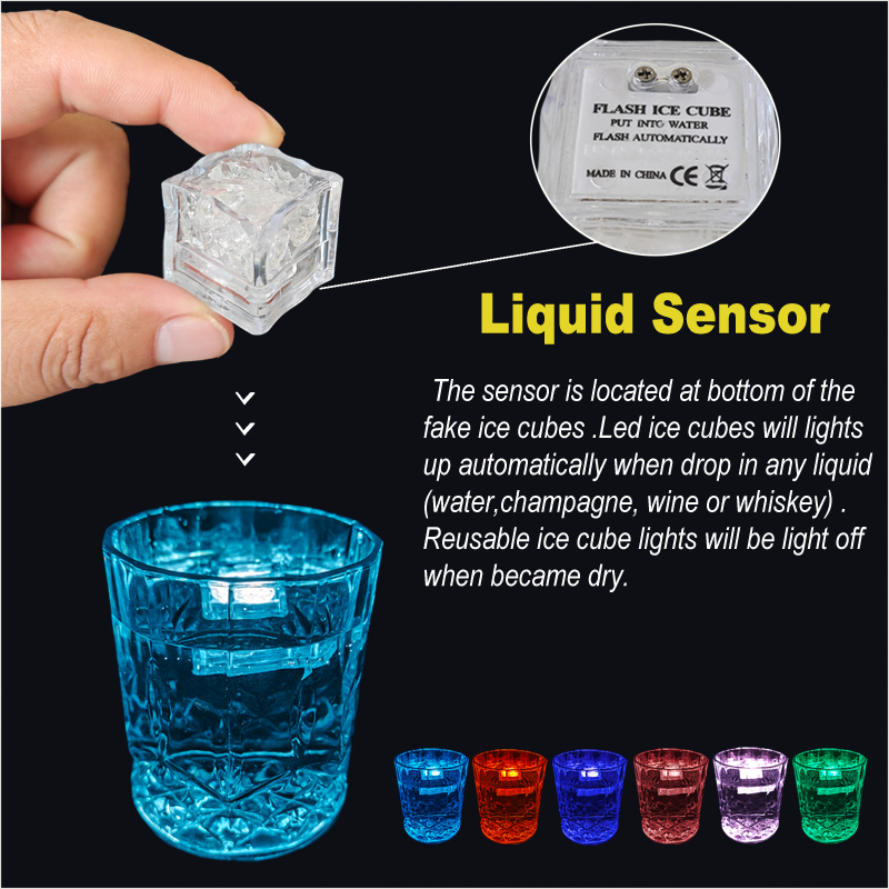 Christmas Decorations Lights Light Up Ice Cubs for Drinks Reusable ,Waterproof Multi Color Flashing LED Lights for Cocktail Whiskey Club Bar Party Wed