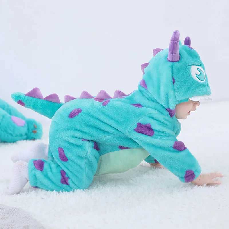 Pajamas 0-3Y Babies Romper Cute Animal Onesie Sully Oufit Baby Boy Girl Soft Warm Kigurumis Winter Sleepwear Halloween Funny Suit H241205