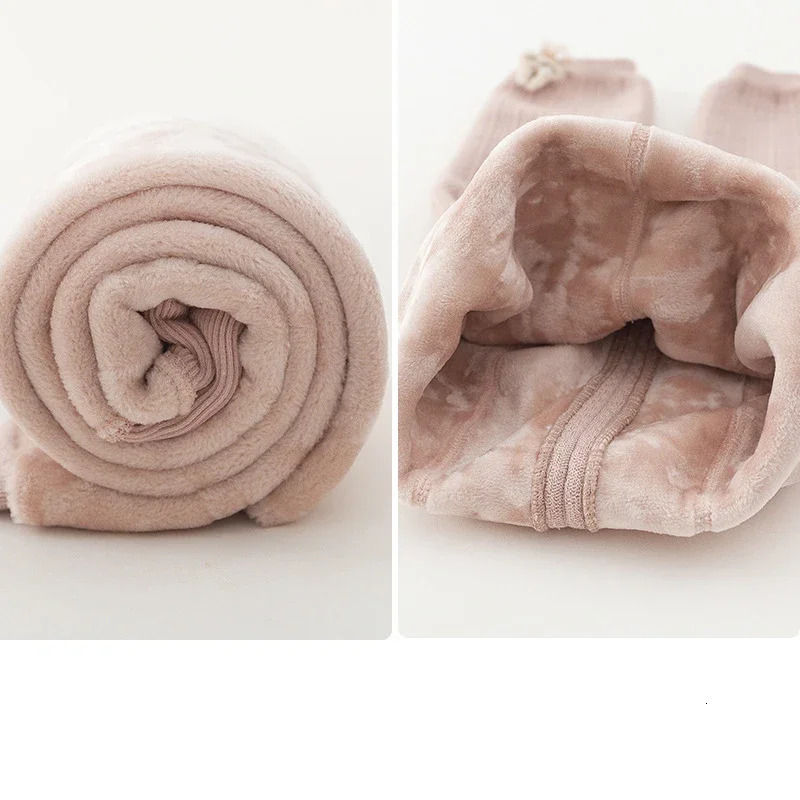 Warm Winter Tights for Girls Toddler Baby Girls Plush Velvet Stockings Pure Color Children Thicken Bottom Pantyhose 1-8Yrs Pants 241204