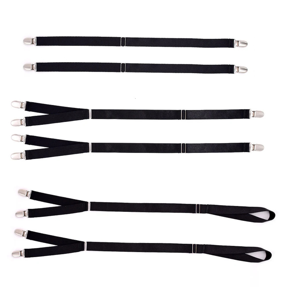 1 Pair Shirt Stays Holders for Men Military Adjustable Elastic Leg Suspenders Straps Non Slip Tucker Sock Garters 241122