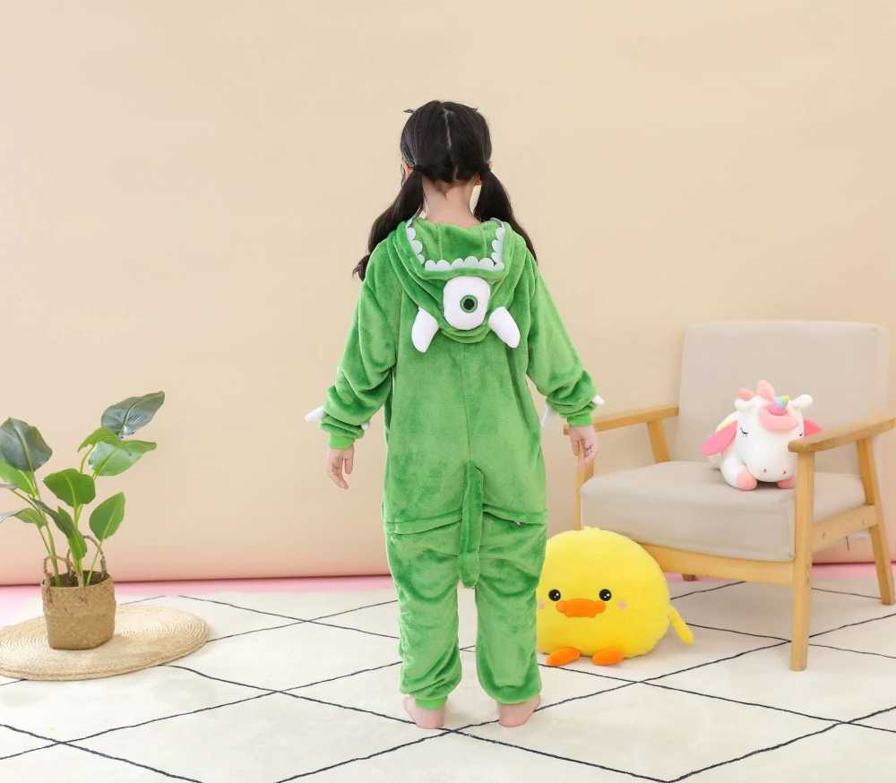 Pajamas Mike and Sullivan Monster Kigurumi Jumpsuit For Children Kids Onesies Pajamas Cosplay Costume Clothing For Halloween Carnival H241205