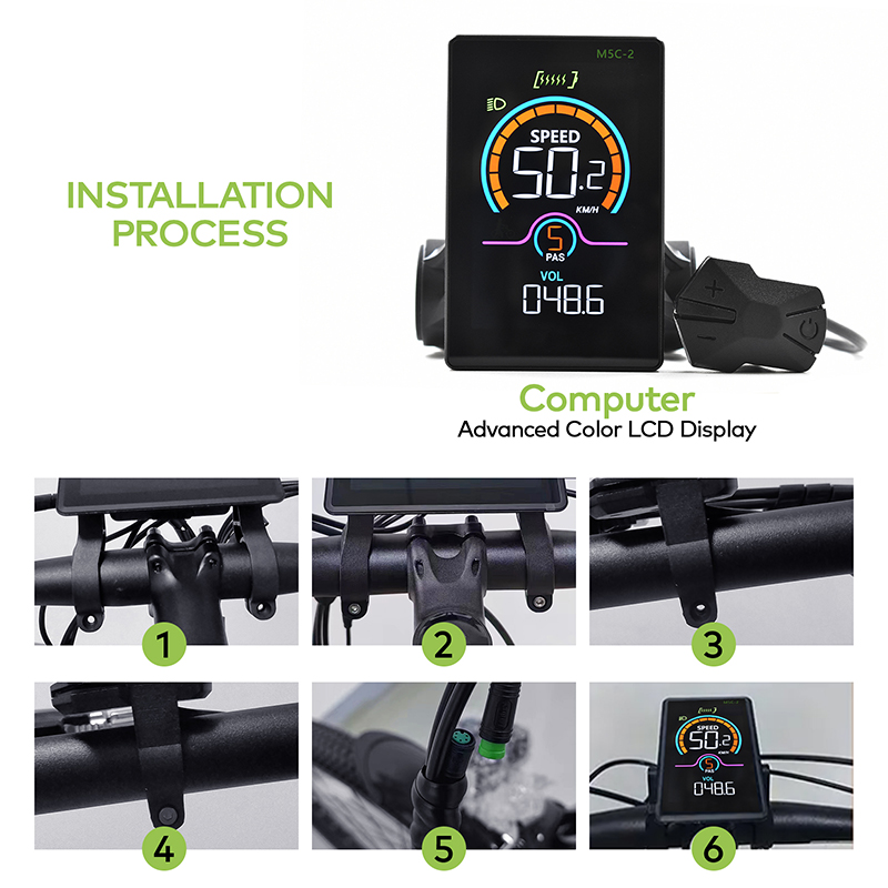 E-bike & E-Scooter Ready M5C-2 Bike GPS Display Compact Cycling Computer with Real-Time Data Monitoring Capabilities