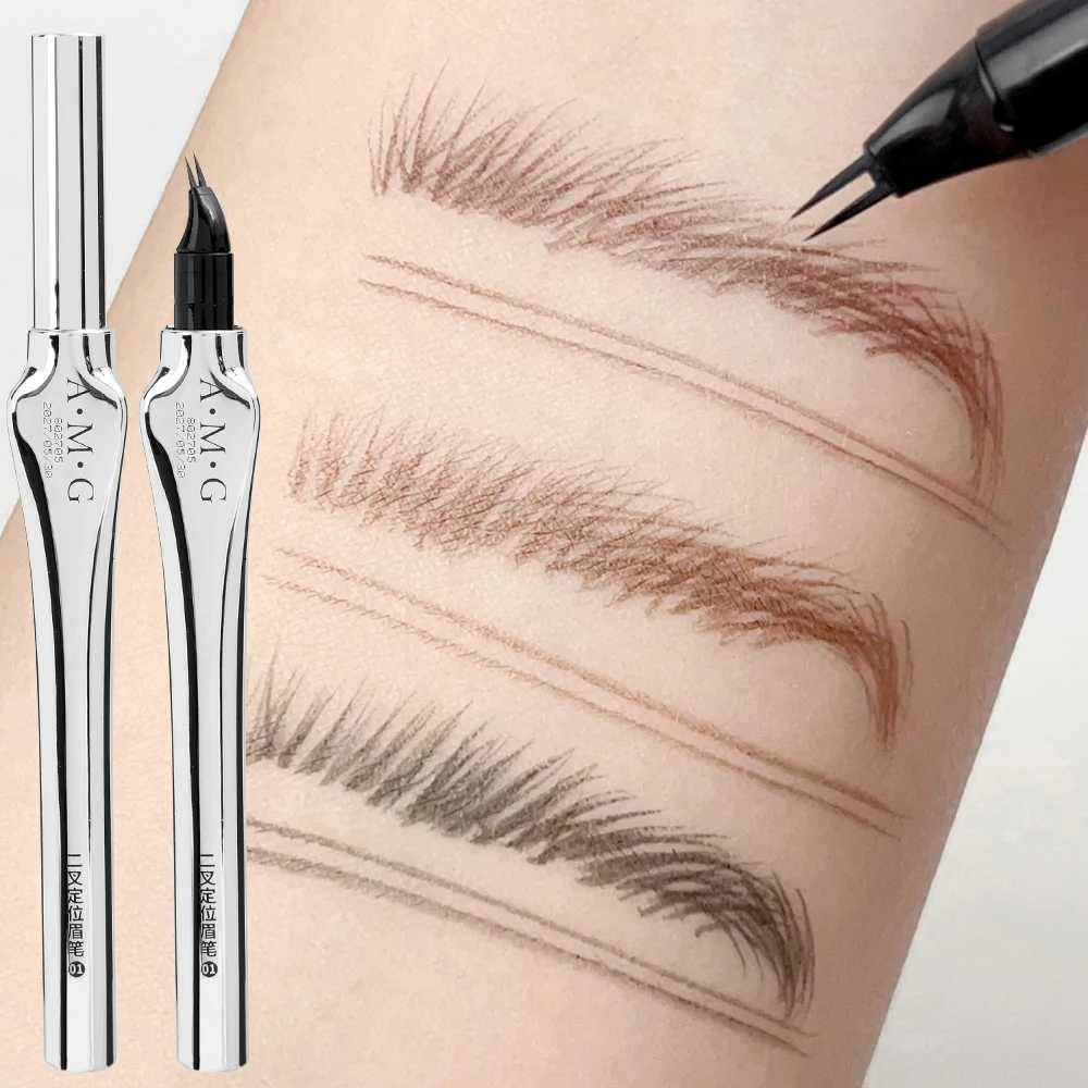 2-point Durable Wild Eyebrow Pen Liquid Eyebrow Tattoo Waterproof Lying Silk Eyebrow Pen Easy to Use Eye Makeup Tool W241205